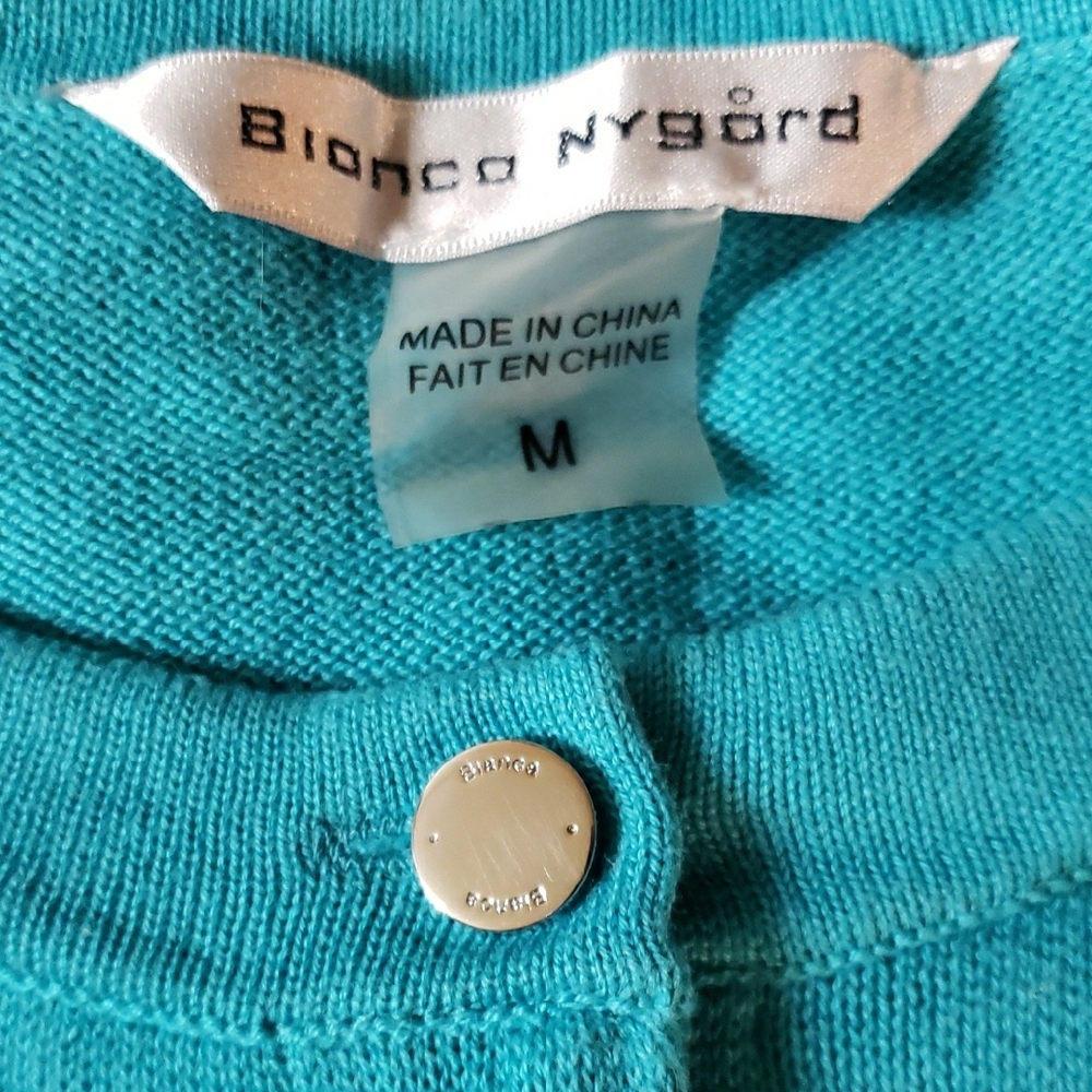 Bianca Nygard Turquoise Women's Cardigan Sweater - Picture 6 of 9